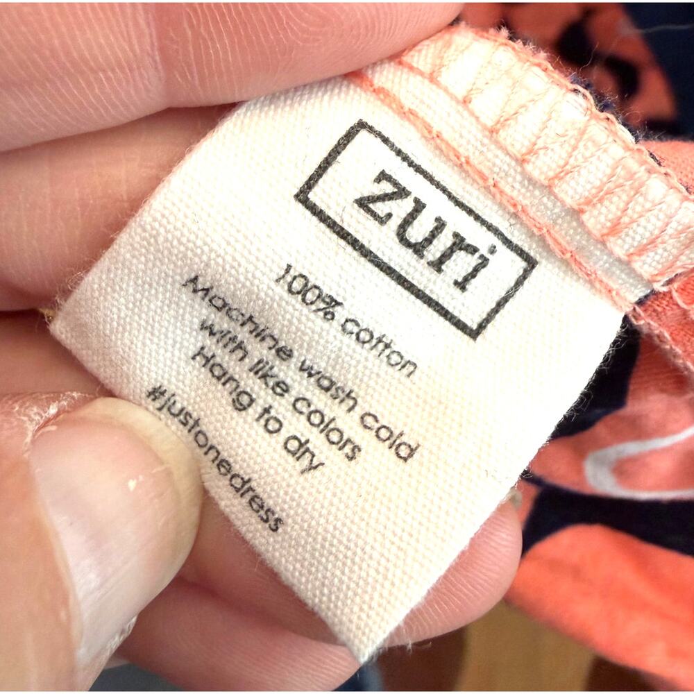 Zuri Bubble Yum Swing Trapeze Dress Cotton Pink White Black Floral Size Medium - Picture 9 of 10